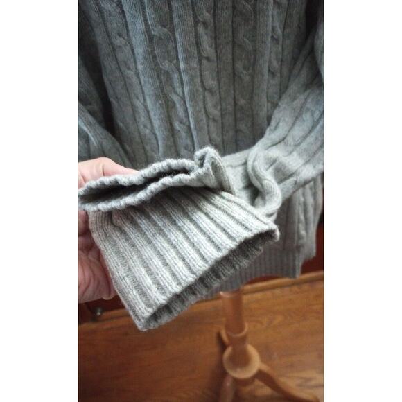 LL Bean Wool Sweater Mens Size XL Gray Cable Knit Pullover Item 0WW47 - Picture 3 of 5